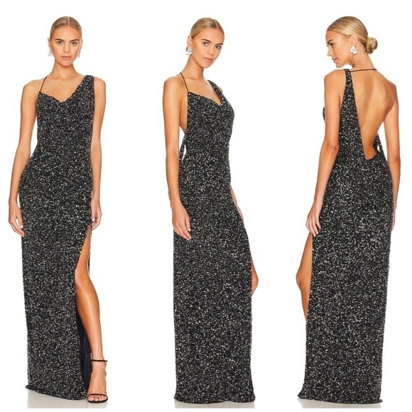 Retrofete Celine Dress in Gunmetal Black Size S